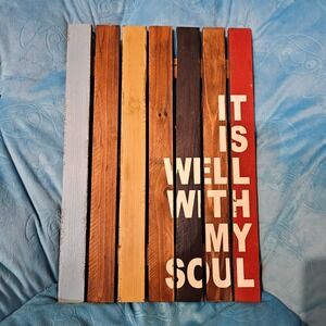 Rustic Wood Sign It Is Well With My Soul Wall‎ Decor Farmhouse Religious